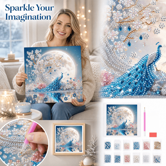 Complete 5D Pearl Diamond Art Kits For Adults Special Shape Winter Animal Pearl Art DIY Gem Rhinestone Canvas Craft Set For Display,D