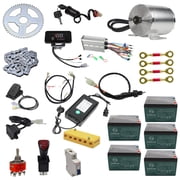 Complete 60V 2500W Brushless Motor Kit Controller Pedal LCD Display Battery, 420 Sprocket for DIY Upgrade Electric Vehicles, ATV Quad Go Kart Scooter Bicycle E Bike Dirt Bike Motorcycle Razor