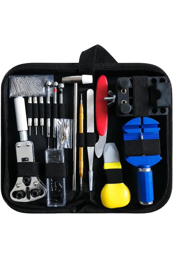 Complete 72-Piece Watch Repair Kit, Lightweight Watch Repair Tools & Kits with Carrying Case & Hammer