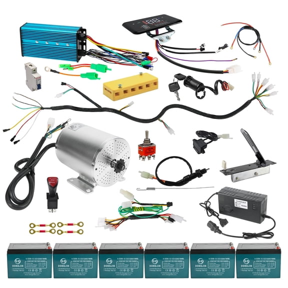 Complete 72V 3000W Brushless Motor & Controller Kit, 100A 2500W5000W Square Wave Speed Controller with LCD Display, Wiring Harness for Go Kart ATV Golf Cart Buggy Quad Scooter Razor MX650 Upgrade