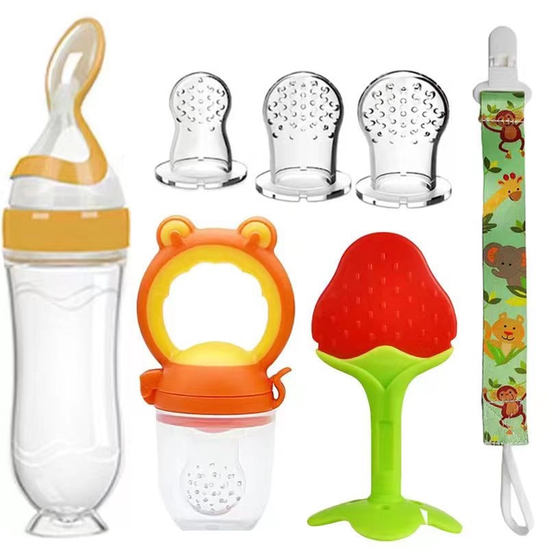 Complete 7pcs Baby Feeding Set with Soft Silicone and Stainless Steel ...