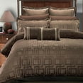 thumbnail image 1 of Complete 8-PC Duvet Cover Woven Jacquard Bedding Set With Down Alternative Comforter - King/Calking - Janet Brown, 1 of 2