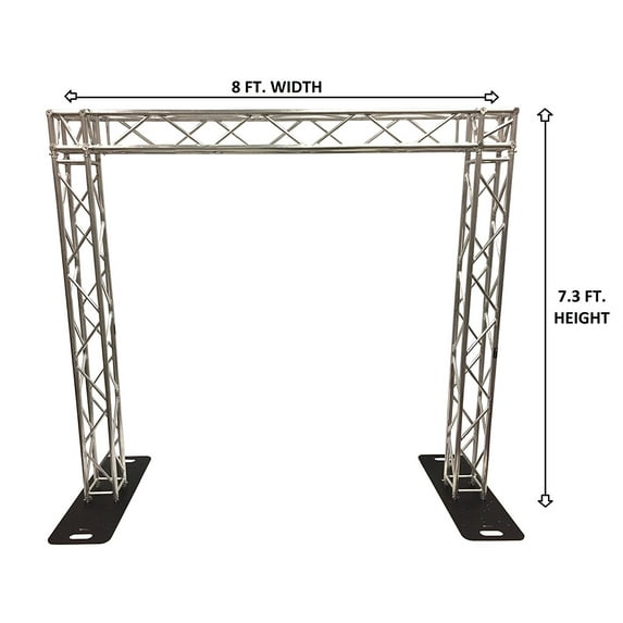 Complete 8 ft Square Aluminum Truss Goal Post Lighting System DJ Lights Speakers Miniature Lightweight 8" Trusses With 1.25" Tubing!