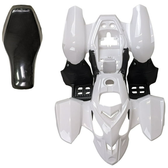 Complete ATV Body Fender Kit with Seat Specifically Designed for Panther 110PL, 125PL, Coolster 3050B, TaoTao ATA110L - White ATV