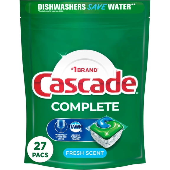 Complete ActionPacs, Dishwasher Detergent Pods, Fresh, 27 Count