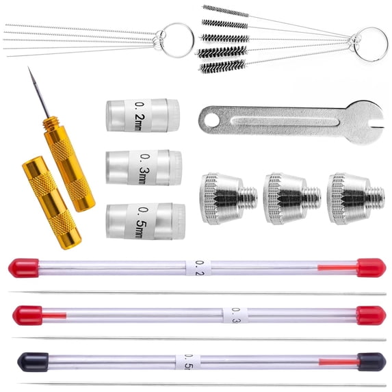 Complete Airbrushes Maintenance Set Nozzles Caps Cleaning Brushes Steel Needle Wrench For Precise Sprayings Guns