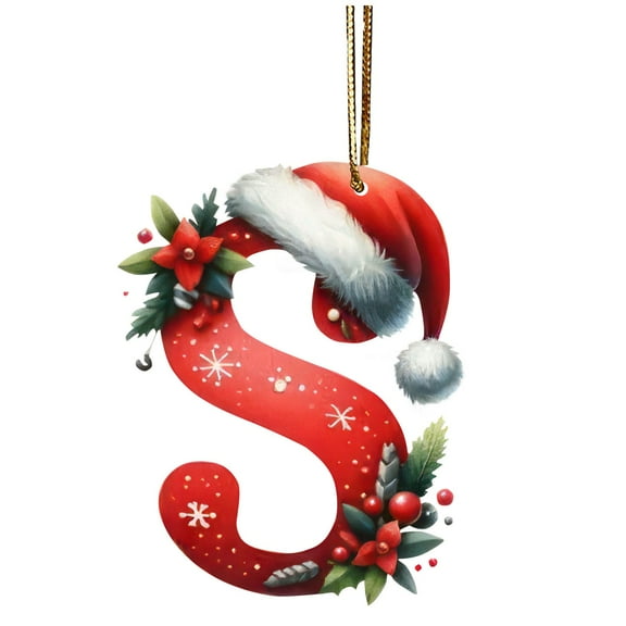 Complete Alphabet Christmas Ornaments Set, 26 Letters Hanging Pendants for Christmas Tree Decorations, Christmas Decorations Indoor, Custom Name Holiday Decor
