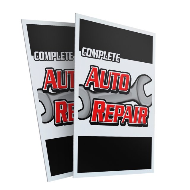 Complete Auto Repair (2PACK) 24" x 36" Plastic Signs Sign Insert 4mm