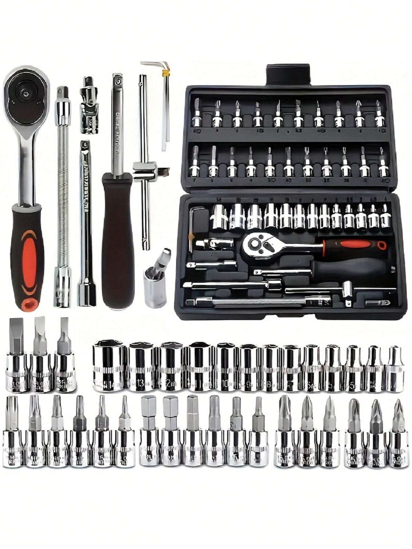 Complete Automotive Master Tool Kit - Premium Ratchet Wrench And ...
