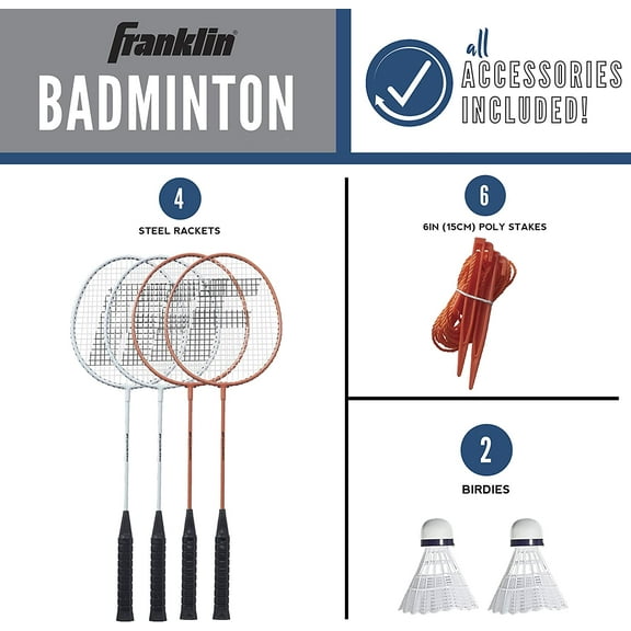 Complete Badminton Set - Family Fun for All Ages with Rackets, Birdies & Portable Net