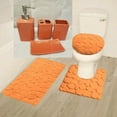 thumbnail image 1 of 3-piece Rug Rock Orange Memory Foam 1 Mat/ 1 Contour Non-Slip, 1 Lid Cover with Matching + 4pc Ceramic Accessories, 1 of 2