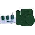 thumbnail image 1 of Complete Bathroom Set For Bathroom 3PC Rug Rock Hunter Memory Foam 1 Mat/ 1 Contour Non Slip , 1 Lid Cover with Matching + 4pc Ceramic Accesories, 1 of 3