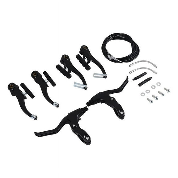Complete Bicycle Mountain Bike Set,V Brake + Outer Cables + Lever + Front&Rear Brake Cable Bike Brake Accessories