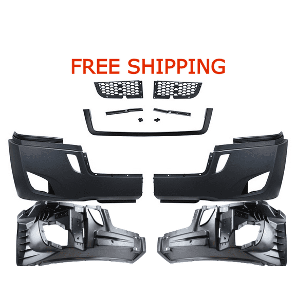 Complete Bumper, With Fog Light Holes, Fits 2018-2024 Freightliner Cascadia, Replaces A21-29370-003 | FleetRun FR-BODY723-1