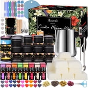 Complete Candle Making Kit, Candle Making Supplies, DIY Arts&Crafts Kits Gift For Adults,Beginners,Including Bees Wax,Wicks,Rich Scents,Wick Clips,550ml Melting WaxPouring Pot,Thermometer,Spoon Etc