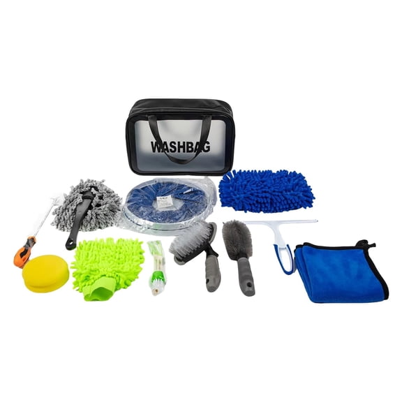 Nazarian Complete Car Cleaning Kit with Window Cleaner, Cleaning Brush, Polish Tools, Detailing Bucket - Car Wash Kit for Interior & Exterior Auto Detailing and Maintenance
