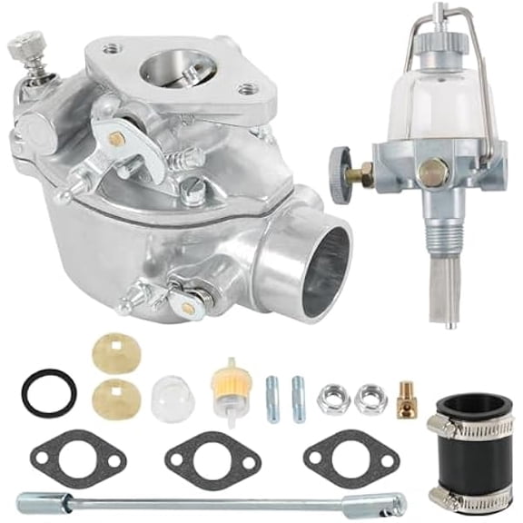 Complete Carburetor Kit 8N9510C-HD with Fuel Sediment Bowl Linkage Rod Gaskets Bolts Applicable to Tractor 2N 8N 9N 1939-1952 - Easy Installation Stable Idle