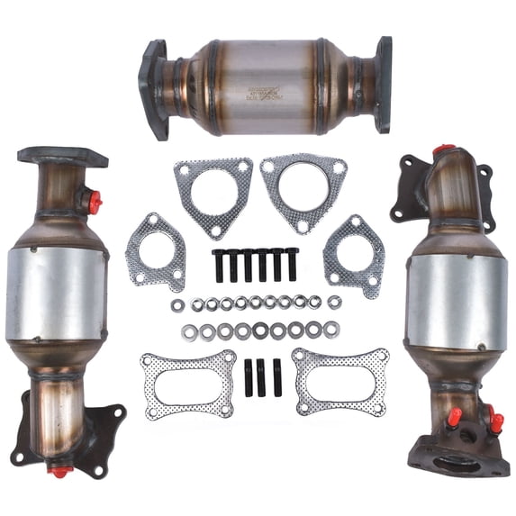 Complete Catalytic Converter Set for 2009-2015 Honda Pilot 3.5L Exhaust System, Replaces OE Numbers 45131, 45132, 16447, High-Efficiency Emission Control Replacement Part