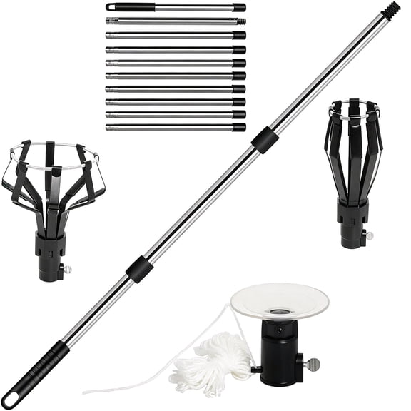Complete Ceiling Light Bulb Changer Contains 2. Steel Rod And Soft Grip Heads For Secure Lamp Installation