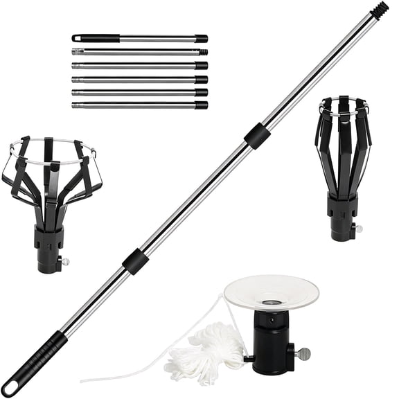 Complete Ceiling Light Bulb Changer Contains 2. Steel Rod And Soft Grip Heads For Secure Lamp Installation