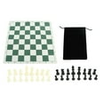 thumbnail image 1 of Complete Chess Set W/ Mat  Bag, Durable Plastic Pieces For Family Fun  Travel, International Size, 1 of 6