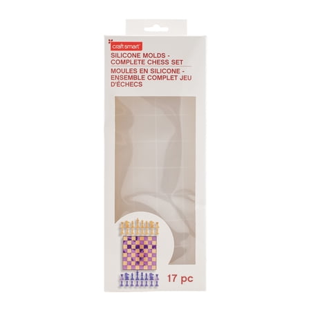 Craft Smart Complete Chess Silicone Mold Set - Includes Board & Full Piece Set, Clear Silicone - Ideal for Resin Casting, DIY Crafts & Gifts, 6 Pack