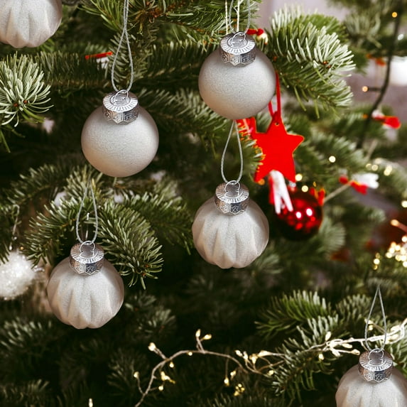 Complete Christmas Tree Ornaments Set Flocked Decoration Balls