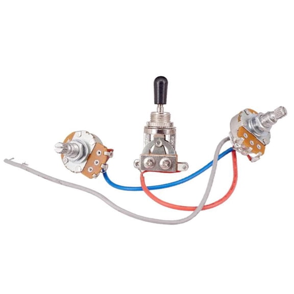 Complete Circuit Wiring Kit 2-500K 3-Way Toggle Switch For Electric Guitar