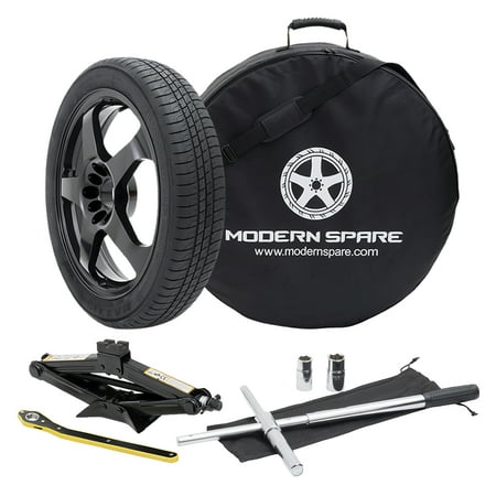 Complete Compact Spare Tire Kit w/ Carrying Case - Fits All 2016-2020 Hyundai Tucson (Including Hybrid Models) - Modern Spare