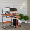thumbnail image 1 of Complete Computer Workstation Desk, Woodgrain, 1 of 9