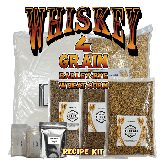 Complete Corn, Barley, Rye and Wheat Whiskey Fermentation Kit - 5 Gallon Mash Recipe Kit