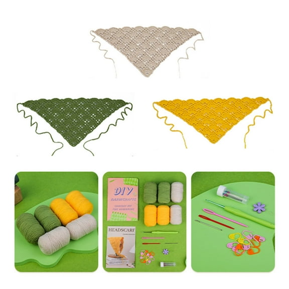 Complete Crochet Kits DIY Crochet Headband Kits with Yarn, Crochet Hook, Needle, Knitting Marker, Step-by-Step Tutorials