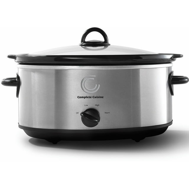 Complete Cuisine 6.0 QT Slow Cooker, Stainless Steel