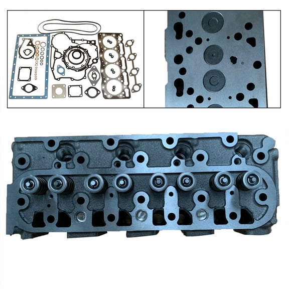 Complete Cylinder Head with Valves Spring +Full Gasket Kit For Kubota V1505 Complete Cylinder Head For Kubota V1505 V1505T V1505E Engine with Full Gasket Cylinder Head & Valves Spring Gasket Kit