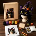 thumbnail image 1 of Complete DIY Crochet Kit for Beginners, Halloween Fantasy Hood Hat Craft Set with Yarn, Hook, Instructions and Gift Box（style:F）, 1 of 6
