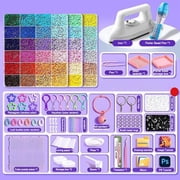 Complete DIY Fuse Beads Craft Kit   72 Colors, Perler Bead Pen, Deluxe Tool Set, 4000 Black and White Beads