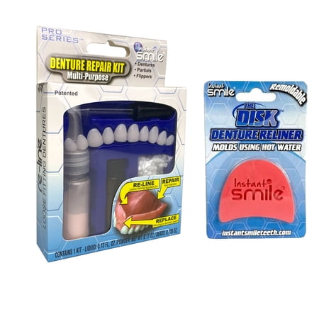 Complete Denture Repair Kit Multi-purpose and The Disk Denture Reliner Reline set