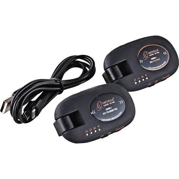 Complete Digital Wireless System for Acoustic & Electric Instruments - 2.4 GHz/ 4 Channel - Transmitter & Receiver - Black