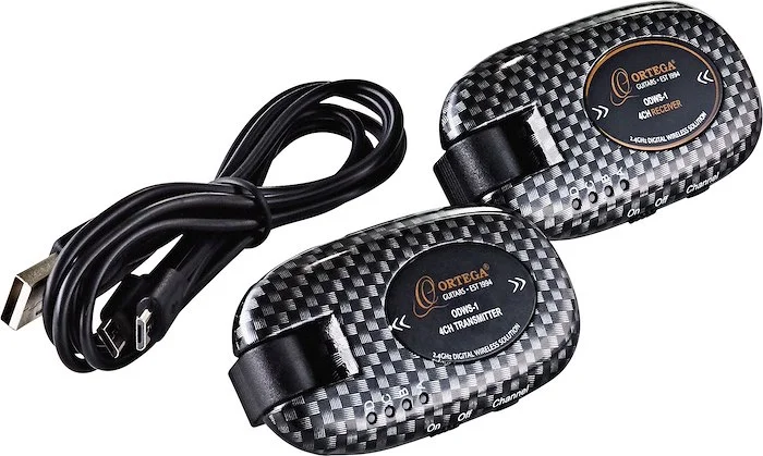 Complete Digital Wireless System for Acoustic & Electric Instruments - 2.4 GHz/ 4 Channel - Transmitter & Receiver - Carbon Design