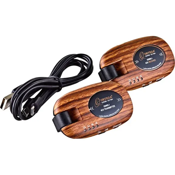 Complete Digital Wireless System for Acoustic & Electric Instruments - 2.4 GHz/ 4 Channel - Transmitter & Receiver - Walnut Design