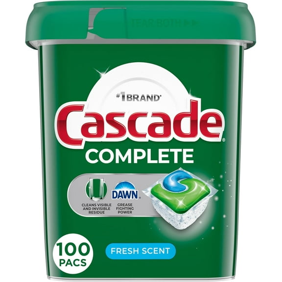 Complete Dishwasher Pods, Dishwasher Detergent, Dish Detergent Tab Tablets, Fresh, 100 Count