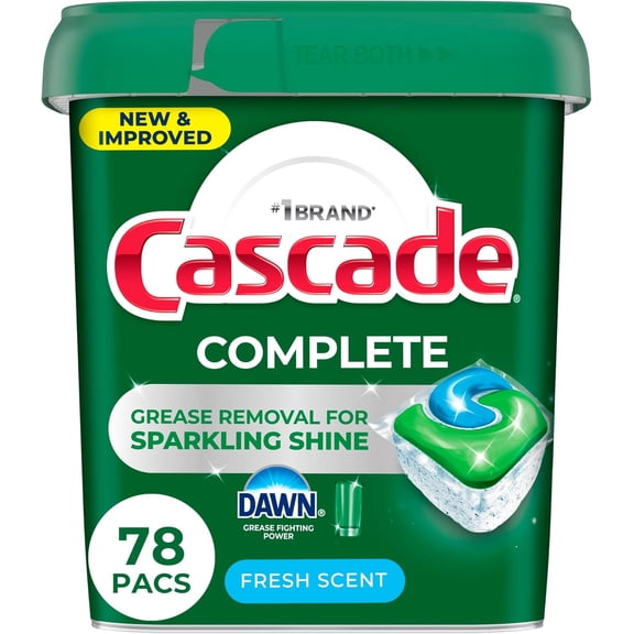 Complete Dishwasher Pods - Fresh Scent ActionPacs, Dishwasher Detergent, Dishwasher Soap, Detergent Pods, 78 Count