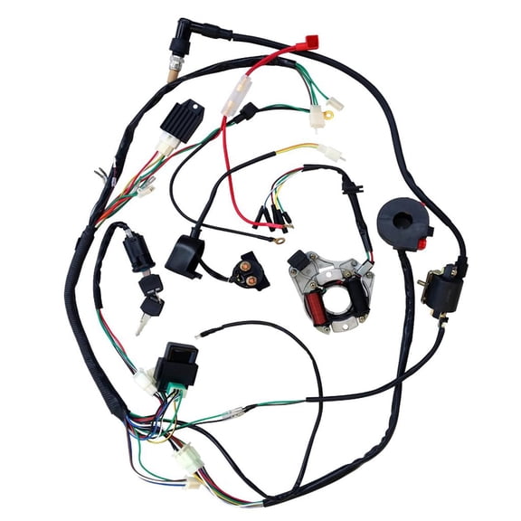 Complete Electrics Stator Coil CDI Wiring Harness for 4 Stroke ATV KLX 50cc 70cc 110cc 125cc Coolster Go Kart Quad ATV Wiring Harness