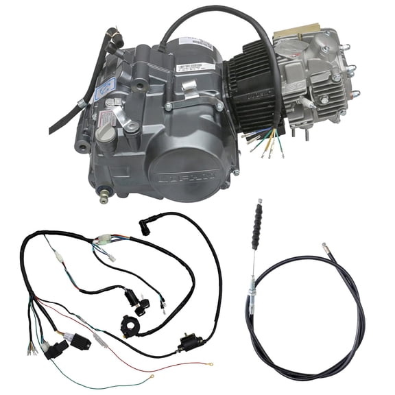 Complete Engine Wiring Harness Loom Cable Assembly Kick Start with Lifan 140cc Engine Motor, Clutch Cable for 50cc 110cc 125cc 140cc Dirt Pit Bike PIT PRO Trail Bike Scooter SSR CL70 CS90 SL90 ZB50