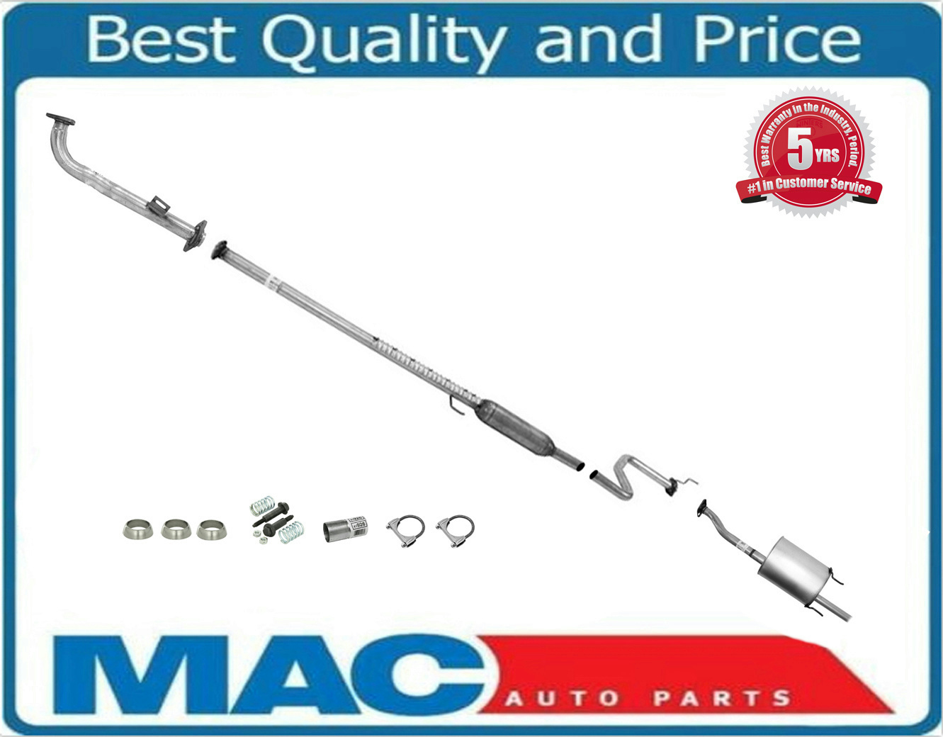Front Pipe Resonator & Muffler Exhaust System Kit For 2003 Outlander 2.4L AWD