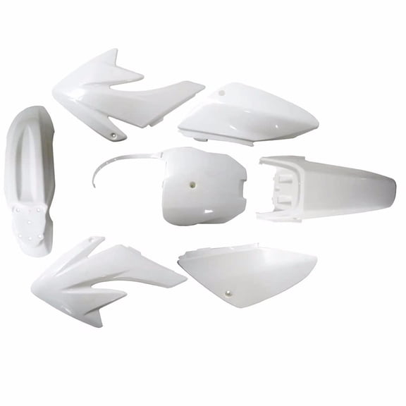 Complete Fairing Fender Kit for CRF70, CRF70F CRF 70 Pit Bikes Motorcycle - ABS Plastic Dirt Bike Body Kit with Number Plate, Front/Rear Fenders, Tank Covers & Side Panels (White)
