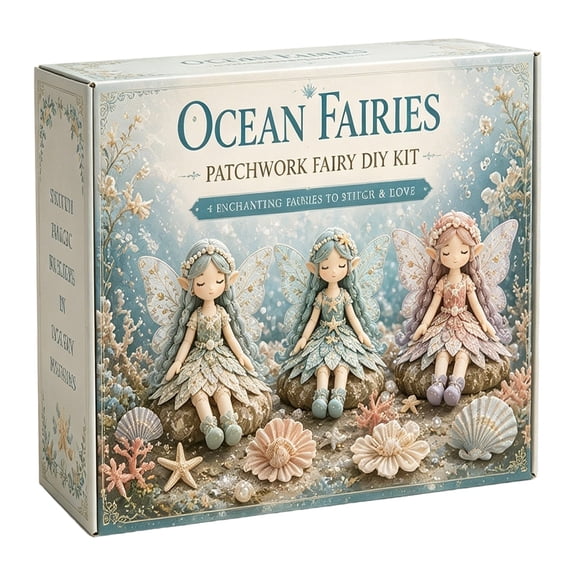 Complete Flower Fairy Sewing Kit For Beginners, All In One Fabric Doll Making Set, DIY Patchwork Craft Supplies For 4 Winged Elf Plush Dolls, Creative Handmade Gift For Women Adults (E)