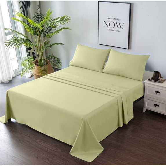 Complete Full Sheet Set - Breathable and Soft - Flat Sheet, Fitted Sheet, 2 Pillow Cases - Deep Pocket and Easy Care