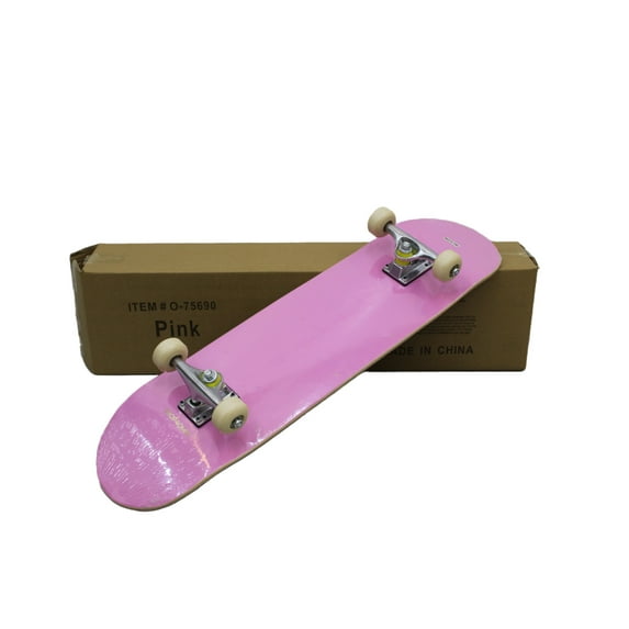 Complete Full Size Kids Teen Maple Deck Double Kick Trick Cruise Skateboard Pink