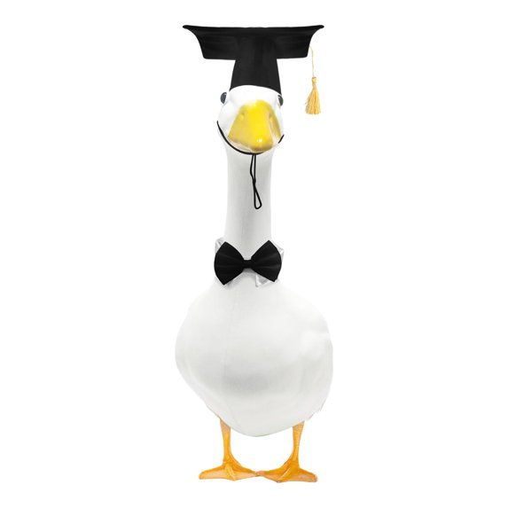 Complete Graduation Goose Outfit Set, Cap, Tassel and Bow Tie for 23 Inch Garden Goose, Perfect for Graduation Season Yard Display